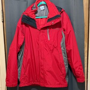 Columbia Interchange Omni-Shield XL Red and Gray Outdoor Jacket With Liner